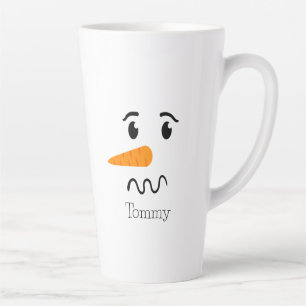 Caneca De Café Latte Snowman Confusa Face Frosty