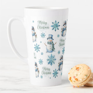 Caneca De Café Latte Snowman de Natal