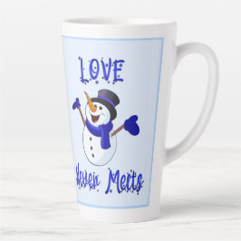 Caneca De Café Latte Snowman Large Latte Mug