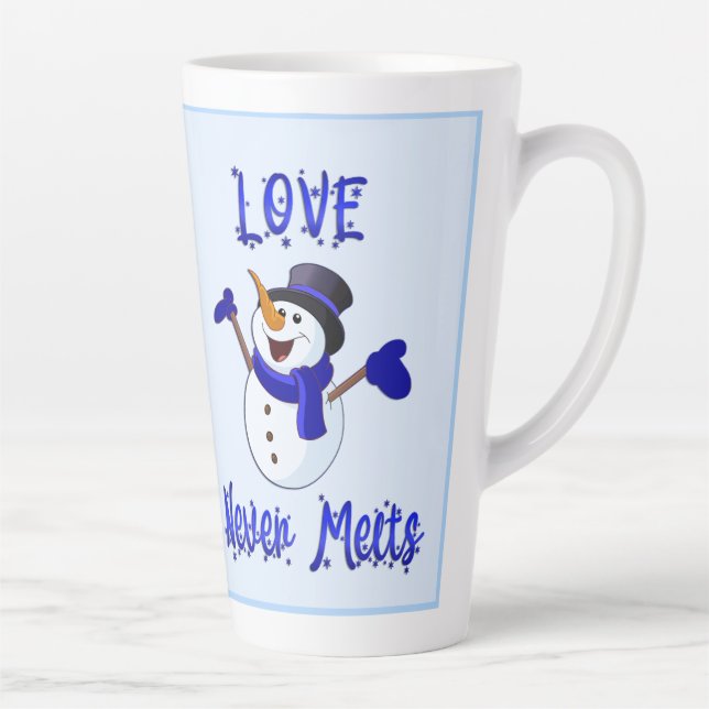 Caneca De Café Latte Snowman Large Latte Mug (Direita)