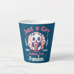 Caneca De Café Latte Só uma garota que ama Bubble Tea e Pandas