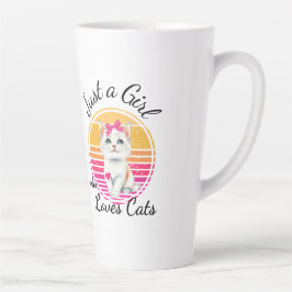 Caneca De Café Latte Só uma garota que ama gatos