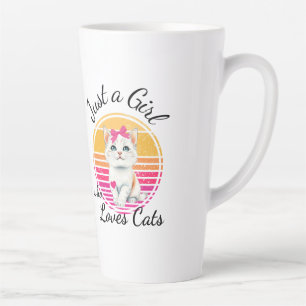 Caneca De Café Latte Só uma garota que ama gatos