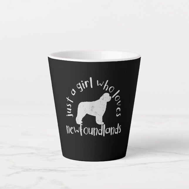 Caneca De Café Latte Só Uma Menina Que Ama O Cachorro Da Terra Nova (Frente)