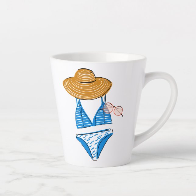 Caneca De Café Latte Soak up the Sun - Blue Swimcase 2 (Direita)