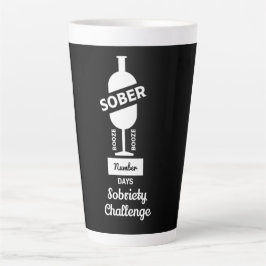 Caneca De Café Latte Sober AF Recuperação de dependência alcoólica