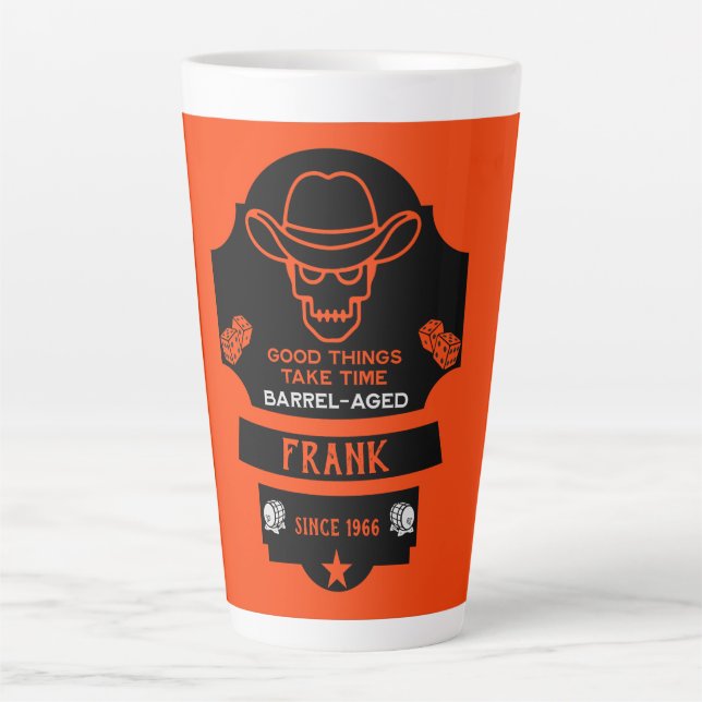 Caneca De Café Latte Sobre A Colina Envelhecendo (Frente)