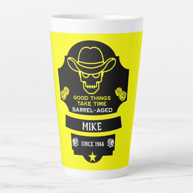 Caneca De Café Latte Sobre A Colina Envelhecendo (Frente)