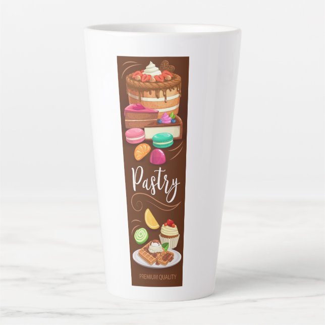 Caneca De Café Latte Sobremesas de bolo (Frente)