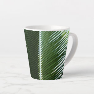 Caneca De Café Latte Sobreposição das bordas das palmas Abstrato Verde 