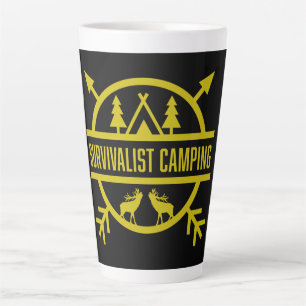 Caneca De Café Latte Sobrevivente do Exterior de Bushcraft