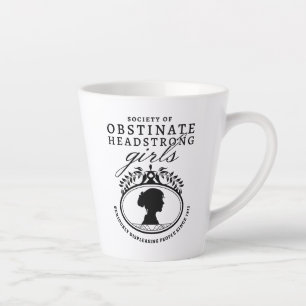 Caneca De Café Latte Sociedade Jane Austen de Meninas Obstinadas e Teim