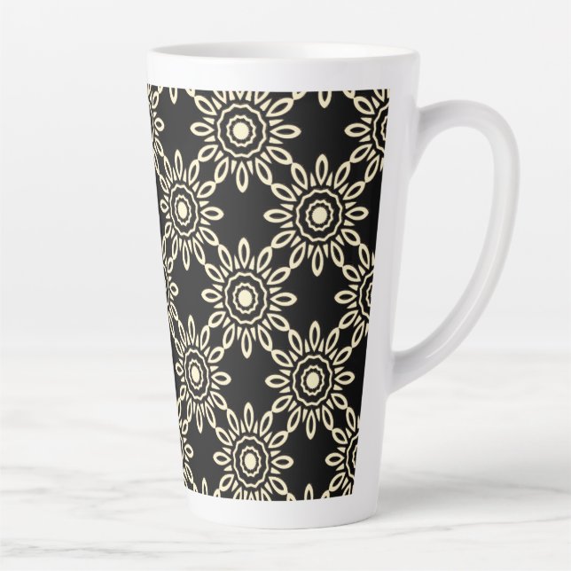 Caneca De Café Latte Sol Dourado Retro (Direita)