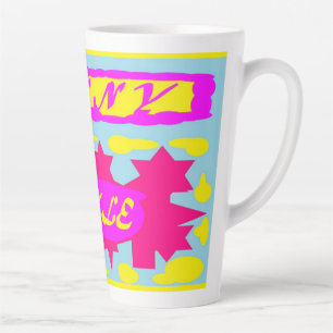 Caneca De Café Latte Sol ensolarado brilhando cores brilhantes