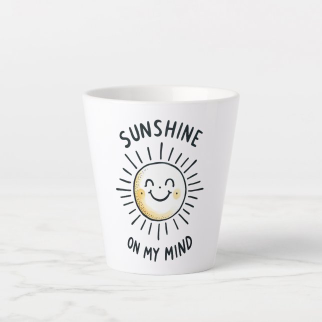 Caneca De Café Latte Sol Na Minha Mente (Frente)