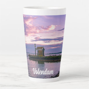 Caneca De Café Latte Sol rosa sobre o lago