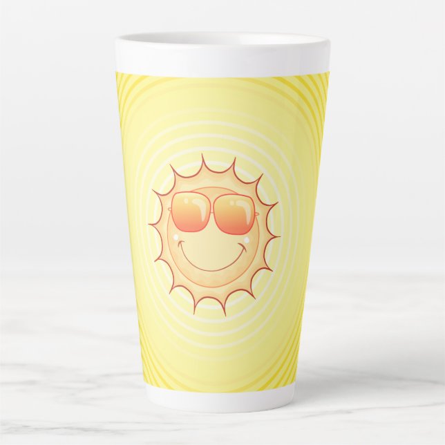 Caneca De Café Latte Sol sorridente (Frente)