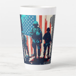 Caneca De Café Latte Soldados Americanos Latte Mug