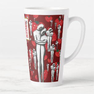 Caneca De Café Latte Solida coesione e morangos Latino