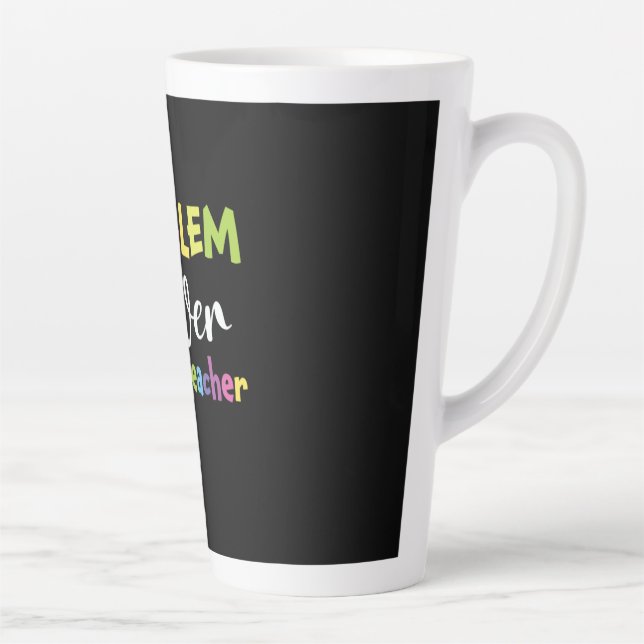 Caneca De Café Latte Solucionador de Problemas do Professor de Matemáti (Direita)