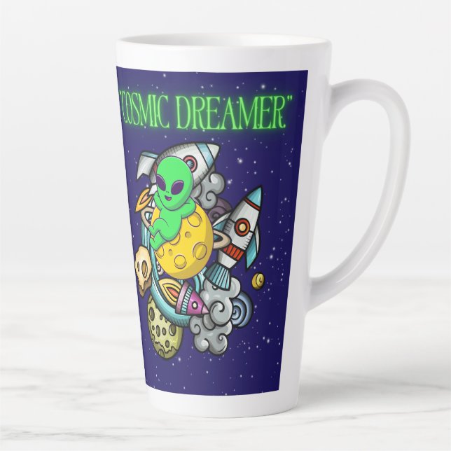 Caneca De Café Latte sonhador cósmico (Direita)
