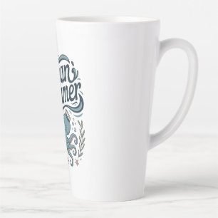 Caneca De Café Latte Sonhador do Oceano Polvo Pequeno Fofo com Elemento
