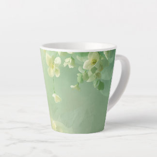 Caneca De Café Latte Sonhador Floral de Sage Macio e Verde Menta