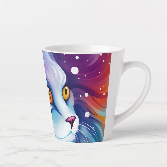 Caneca De Café Latte Sonho Abstrato das cores (Direita)