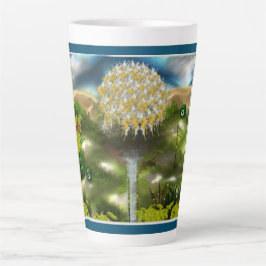 Caneca De Café Latte Sonho de Olhos Surreais de Dandelions