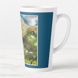 Caneca De Café Latte Sonho de Olhos Surreais de Dandelions