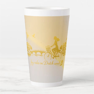 Caneca De Café Latte Sonho Minimalista Romântico Flutuante Amsterdam
