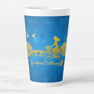 Caneca De Café Latte Sonho Minimalista Romântico Flutuante Amsterdam