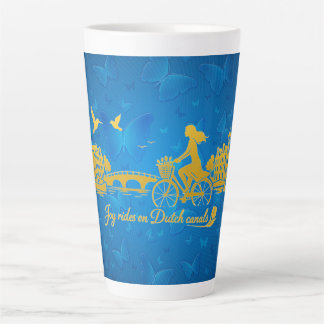 Caneca De Café Latte Sonho Minimalista Romântico Flutuante Amsterdam