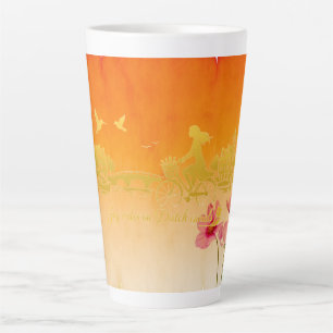 Caneca De Café Latte Sonho Minimalista Romântico Flutuante Amsterdam