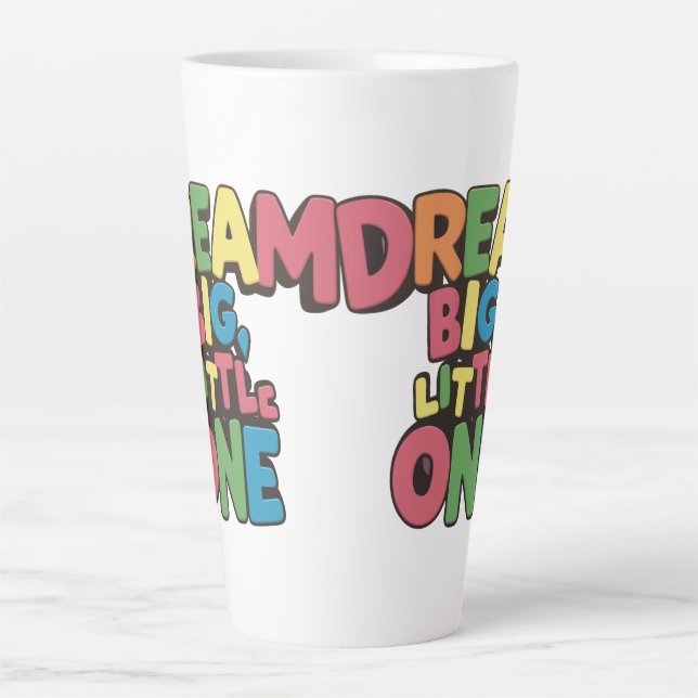 Caneca De Café Latte sonho pequeno, citações inspiradoras (Frente)
