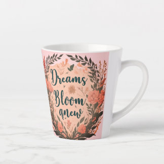 Caneca De Café Latte Sonhos Começam Uma Nova Caneca Latte