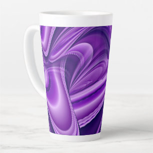 Caneca De Café Latte Sonhos de Arco-Íris de Flor Roxo