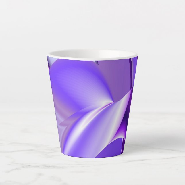 Caneca De Café Latte Sonhos de Arco-Íris de Flor Roxo (Frente)