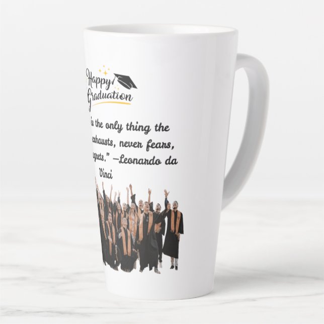 Caneca De Café Latte Sonhos em Ascensão branco (Ângulo direito)