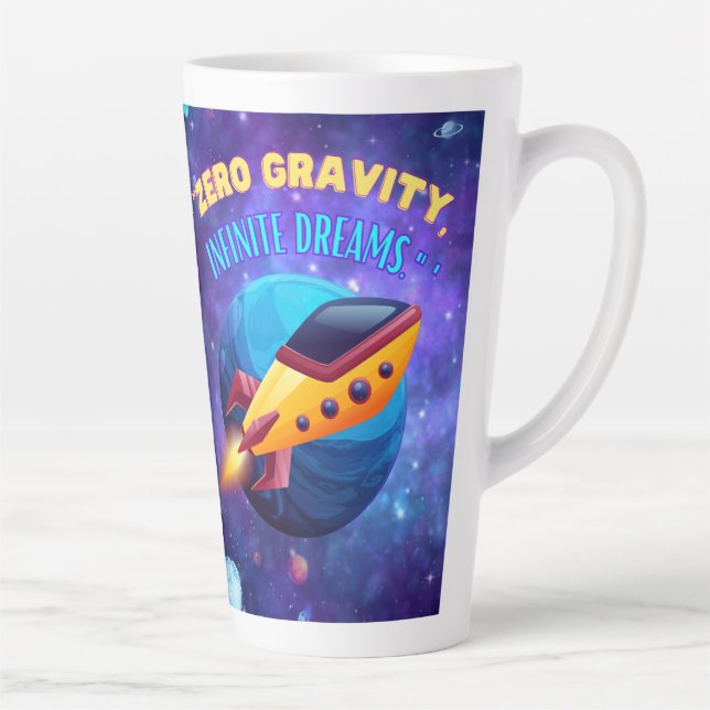 Caneca De Café Latte Sonhos infinitos de gravidade zero (Direita)