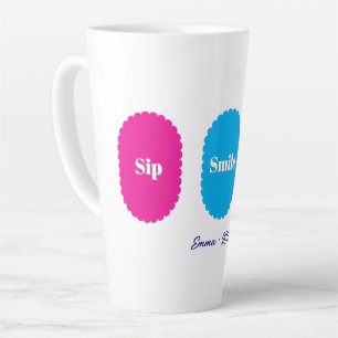 Caneca De Café Latte Sorriso de gole Repita Diversão Dopamina