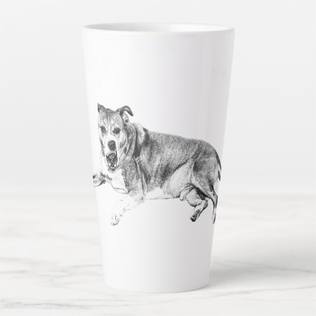 Caneca De Café Latte Sorriso Fácil, Curva Suave (Frente)