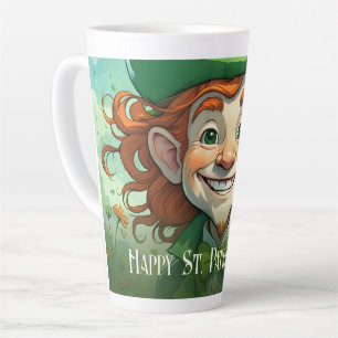 Caneca De Café Latte Sorrisos Sortudos no Dia de São Patrício