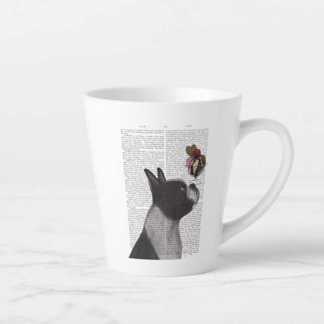 Caneca De Café Latte Sorvete de Boston Terrier (Direita)