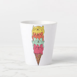 Caneca De Café Latte Sorvete de Gato   Kawaii Kittens