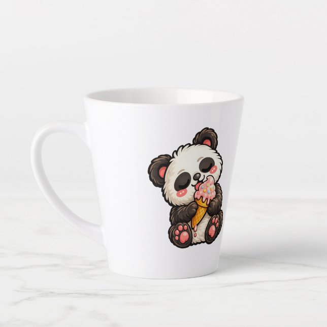 Caneca De Café Latte Sorvete de Panda Fofo (Esquerda)