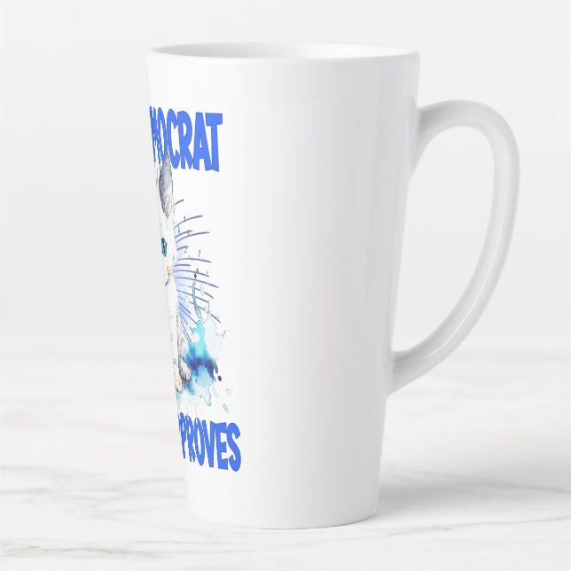 Caneca De Café Latte Sou Democrata - Meu Gato Aprova (Direita)