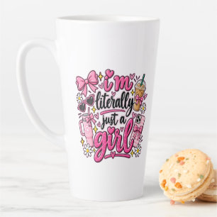 Caneca De Café Latte Sou Literalmente Só Uma Garota Arte Estética Rosa