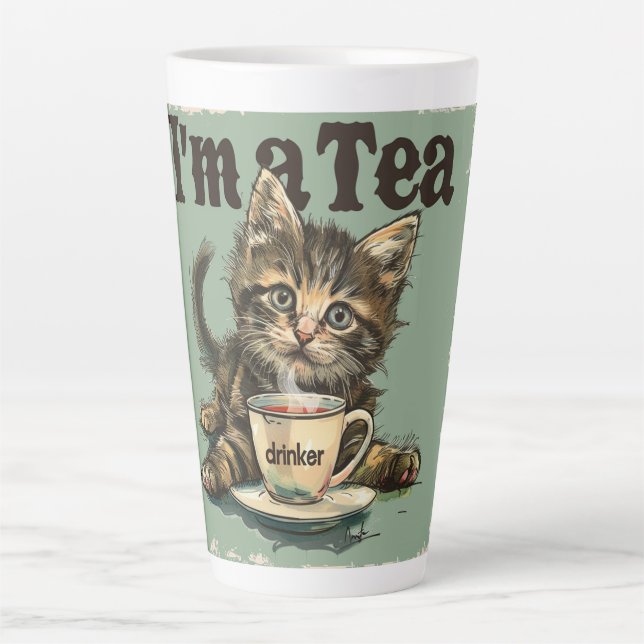 Caneca De Café Latte Sou uma Arte Digital Tea Drinker (Frente)