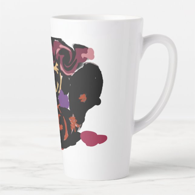 Caneca De Café Latte spaniel king Charles e rosas doce  (Direita)